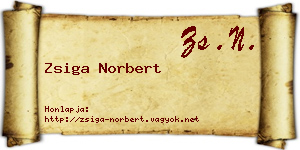 Zsiga Norbert névjegykártya